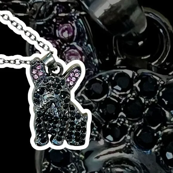 Black French Bulldog Pendant Necklace - Picture 3 of 4